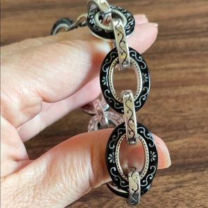 Brighton Bracelet Black & Silver w/ Earrings